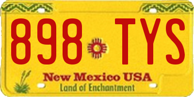 NM license plate 898TYS