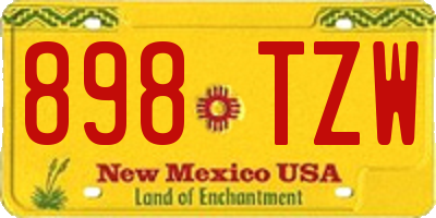 NM license plate 898TZW