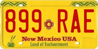 NM license plate 899RAE