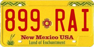 NM license plate 899RAI