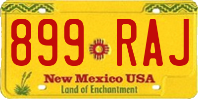 NM license plate 899RAJ