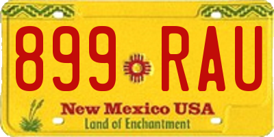 NM license plate 899RAU