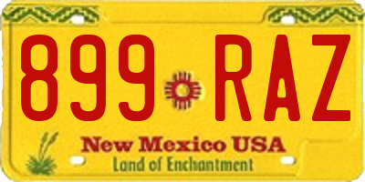 NM license plate 899RAZ