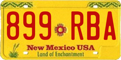 NM license plate 899RBA