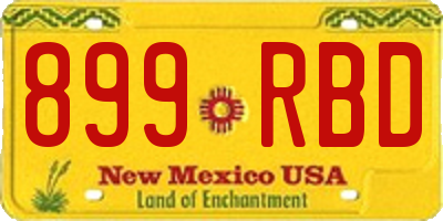 NM license plate 899RBD