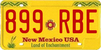 NM license plate 899RBE