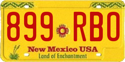 NM license plate 899RBO