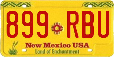 NM license plate 899RBU
