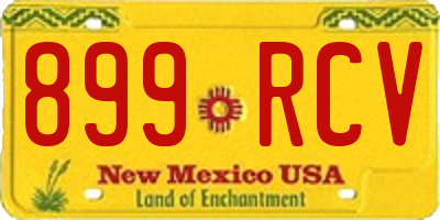 NM license plate 899RCV