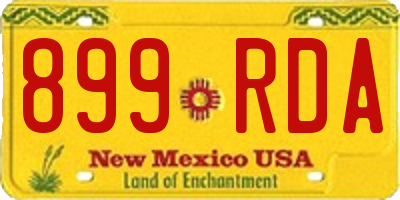 NM license plate 899RDA