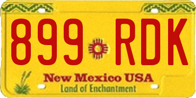 NM license plate 899RDK