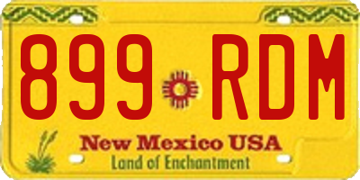 NM license plate 899RDM