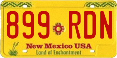 NM license plate 899RDN
