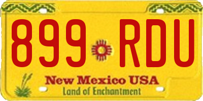 NM license plate 899RDU