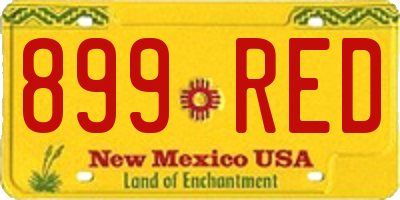 NM license plate 899RED
