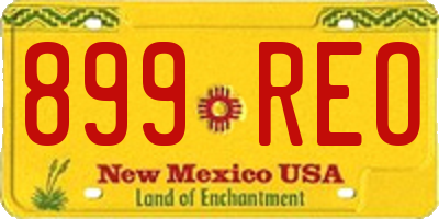 NM license plate 899REO