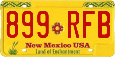 NM license plate 899RFB