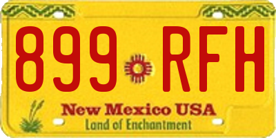 NM license plate 899RFH
