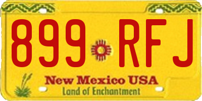 NM license plate 899RFJ