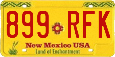 NM license plate 899RFK