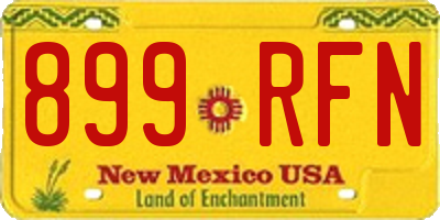NM license plate 899RFN