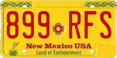NM license plate 899RFS