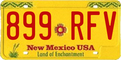 NM license plate 899RFV