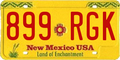 NM license plate 899RGK
