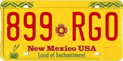 NM license plate 899RGO