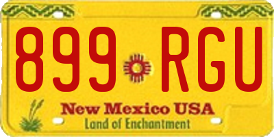 NM license plate 899RGU