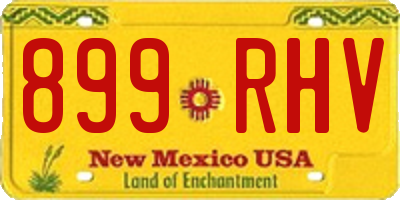 NM license plate 899RHV
