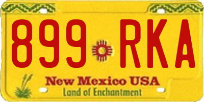 NM license plate 899RKA