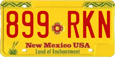 NM license plate 899RKN
