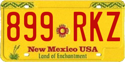NM license plate 899RKZ