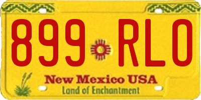 NM license plate 899RLO