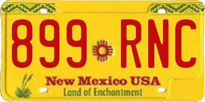 NM license plate 899RNC