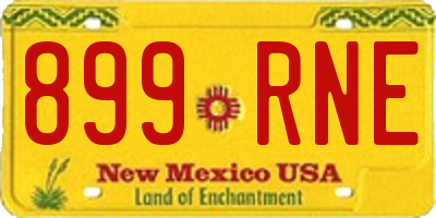 NM license plate 899RNE