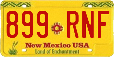 NM license plate 899RNF