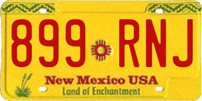 NM license plate 899RNJ