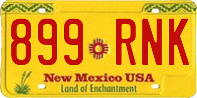 NM license plate 899RNK