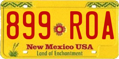 NM license plate 899ROA
