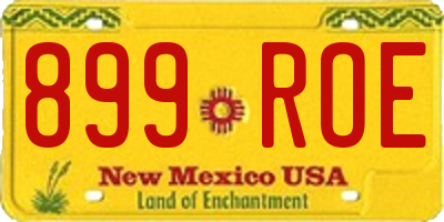 NM license plate 899ROE