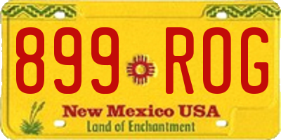 NM license plate 899ROG