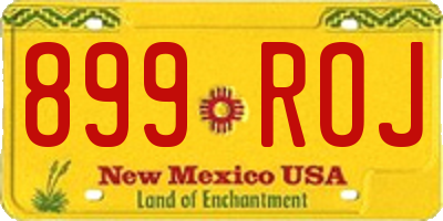 NM license plate 899ROJ