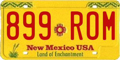 NM license plate 899ROM
