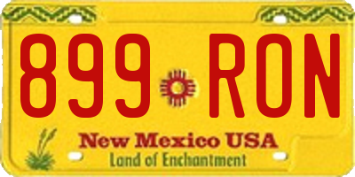 NM license plate 899RON