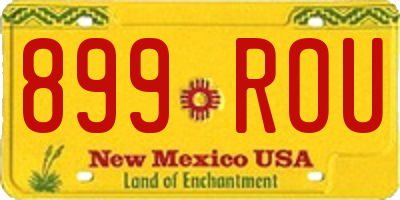 NM license plate 899ROU