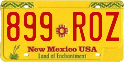 NM license plate 899ROZ