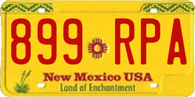NM license plate 899RPA