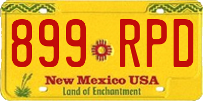 NM license plate 899RPD